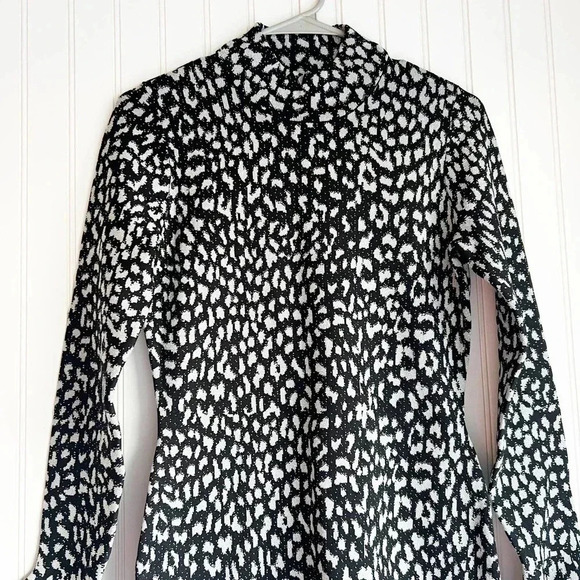 MICHAEL Michael Kors SZ S Black Animal Print Metallic Sweater Dress  NEW! - Picture 5 of 8